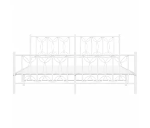 Gultas Rāmis Ar Galvgali Un Kājgali, Balts Metāls, 180X200 Cm Vidaxl