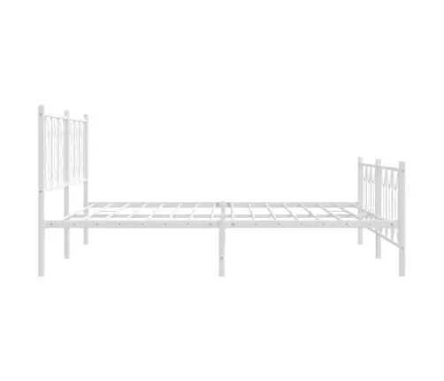Gultas Rāmis Ar Galvgali Un Kājgali, Balts Metāls, 180X200 Cm Vidaxl