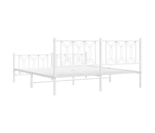 Gultas Rāmis Ar Galvgali Un Kājgali, Balts Metāls, 180X200 Cm Vidaxl