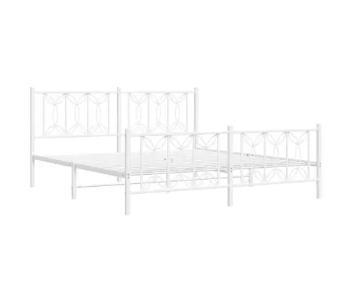 Lovos Rėmas Su Galvūgaliu/Kojūgaliu, Baltas, 183X213cm Metalas