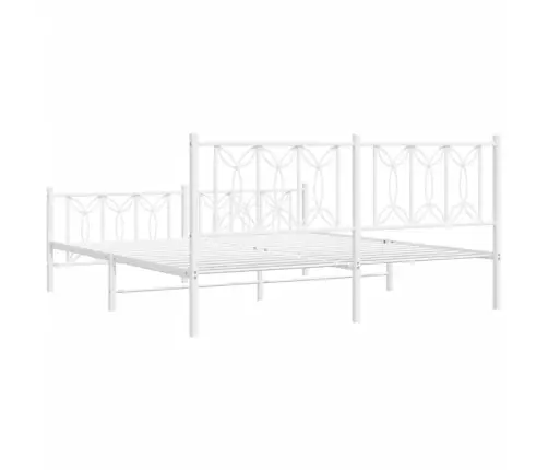 Lovos Rėmas Su Galvūgaliu/Kojūgaliu, Baltas, 183X213cm Metalas