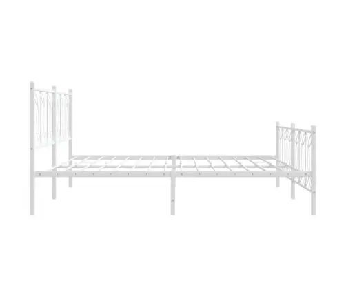 Gultas Rāmis Ar Galvgali Un Kājgali, Balts Metāls, 193X203 Cm Vidaxl