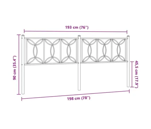 Metallist Voodipeats, Valge, 193 Cm