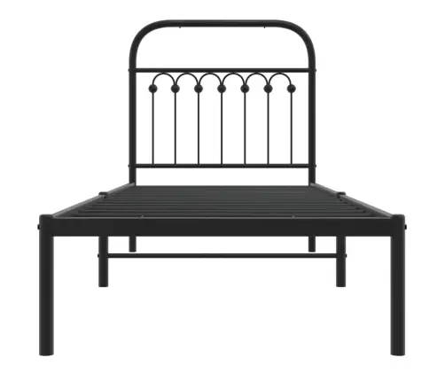 Metallist Voodiraam Peatsiga, Must, 80X200 Cm