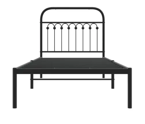Metalinis Lovos Rėmas Su Galvūgaliu, Juodos Spalvos, 90X200Cm