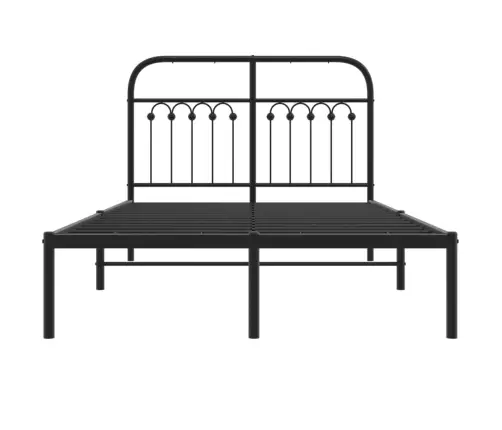 Metalinis Lovos Rėmas Su Galvūgaliu, Juodos Spalvos, 120X190 Cm
