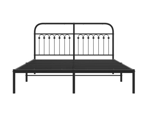 Metalinis Lovos Rėmas Su Galvūgaliu, Juodos Spalvos, 150X200Cm