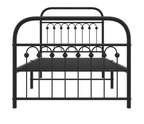 Lovos Rėmas Su Galvūgaliu/Kojūgaliu, Juodas, 90X200cm Metalas