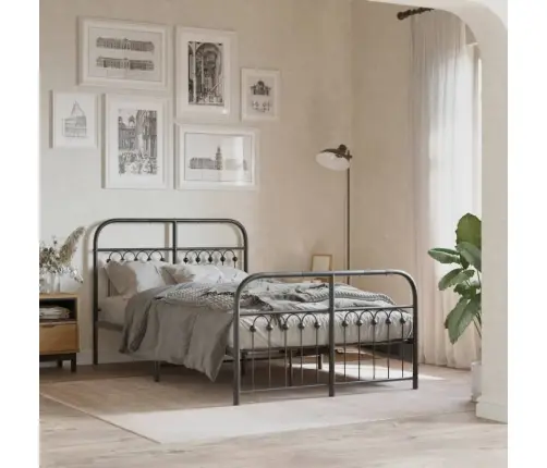 Lovos Rėmas Su Galvūgaliu/Kojūgaliu, Juodas, 120X200cm Metalas