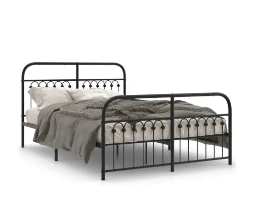 Lovos Rėmas Su Galvūgaliu/Kojūgaliu, Juodas, 140X200cm Metalas
