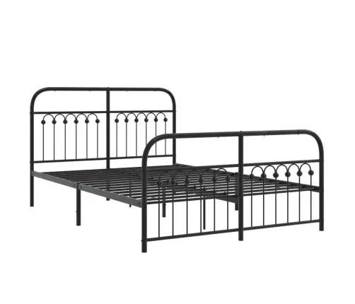Lovos Rėmas Su Galvūgaliu/Kojūgaliu, Juodas, 140X200cm Metalas