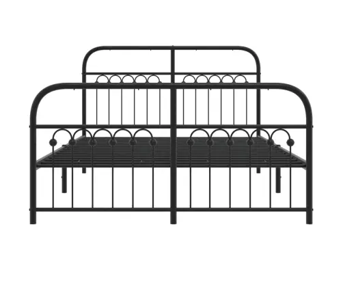 Lovos Rėmas Su Galvūgaliu/Kojūgaliu, Juodas, 140X200cm Metalas