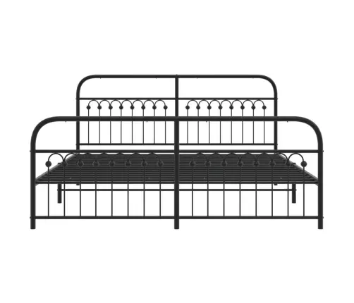 Gultas Rāmis Ar Galvgali Un Kājgali, Melns Metāls, 183X203 Cm Vidaxl