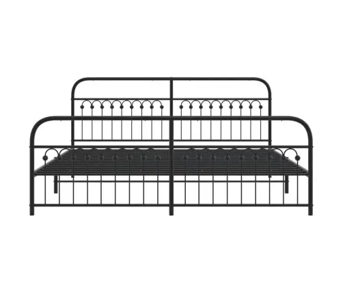 Gultas Rāmis Ar Galvgali Un Kājgali, Melns Metāls, 193X203 Cm Vidaxl