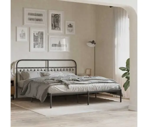 Gultas Galvgalis, Metāls, Melns, 180 Cm Vidaxl