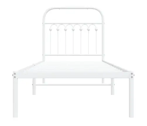 Gultas Rāmis Ar Galvgali, Balts Metāls, 80X200 Cm Vidaxl