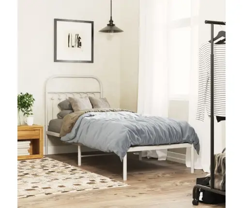 Gultas Rāmis Ar Galvgali, Balts Metāls, 80X200 Cm Vidaxl