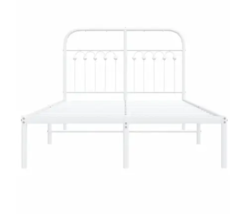 Gultas Rāmis Ar Galvgali, Balts Metāls, 120X200 Cm Vidaxl
