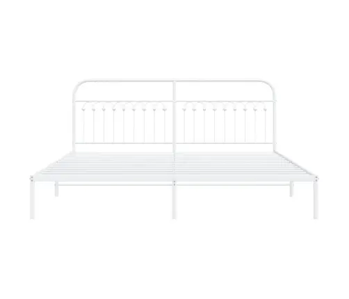 Gultas Rāmis Ar Galvgali, Balts Metāls, 193X203 Cm Vidaxl