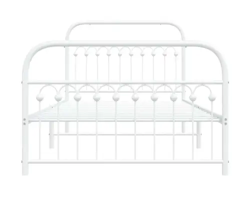 Gultas Rāmis Ar Galvgali Un Kājgali, Balts Metāls, 107X203 Cm Vidaxl