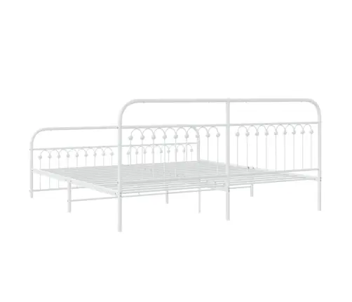 Gultas Rāmis Ar Galvgali Un Kājgali, Balts Metāls, 193X203 Cm Vidaxl Gultas Rāmis Ar Galvgali Un Kājgali, Balts Metāls, 193X203 Cm Vidaxl