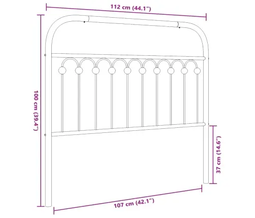 Gultas Galvgalis, Balts, 107 Cm Vidaxl