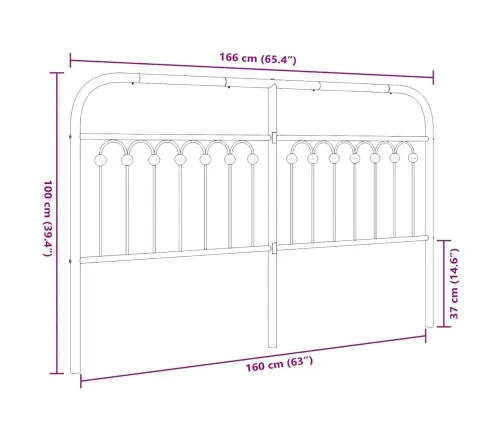 Gultas Galvgalis, Balts, 160 Cm Vidaxl