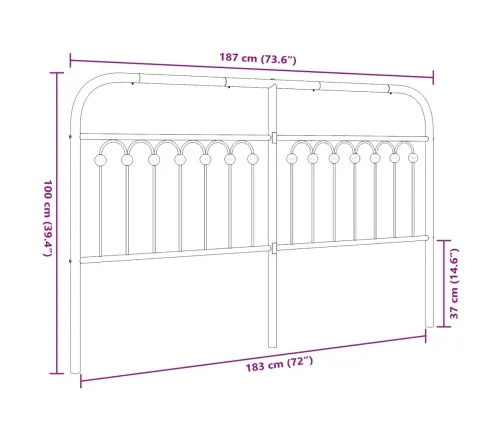 Gultas Galvgalis, Balts, 180 Cm Vidaxl