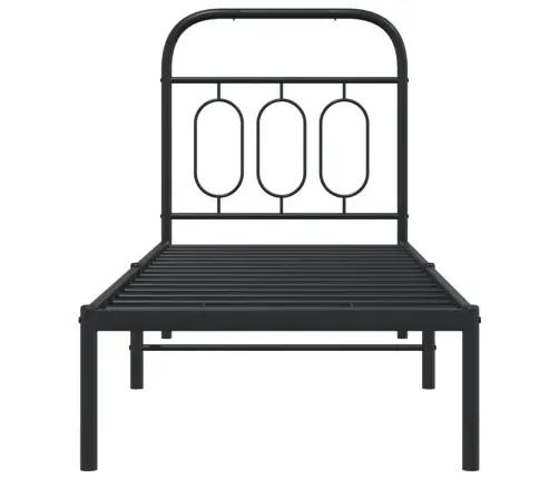 Metallist Voodiraam Peatsiga, Must, 75X190 Cm