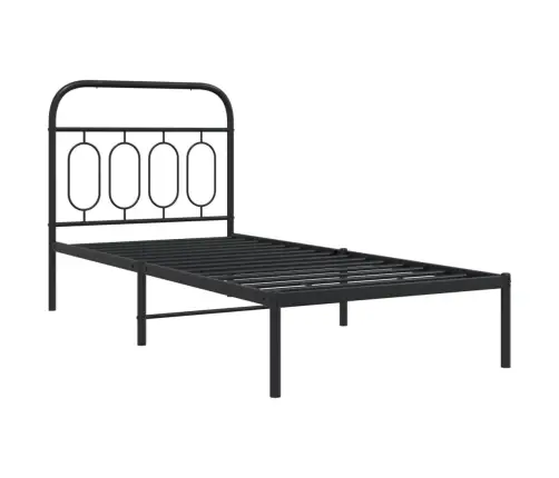 Metallist Voodiraam Peatsiga, Must, 80X200 Cm