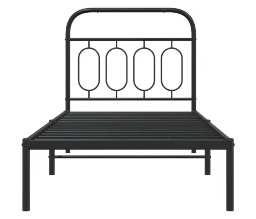 Metallist Voodiraam Peatsiga, Must, 90 X 190 Cm