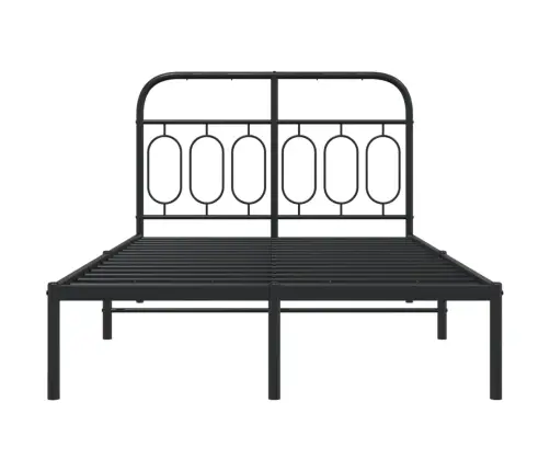 Metalinis Lovos Rėmas Su Galvūgaliu, Juodos Spalvos, 120X190 Cm