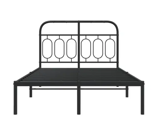 Metalinis Lovos Rėmas Su Galvūgaliu, Juodos Spalvos, 120X200Cm
