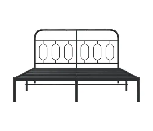 Gultas Rāmis Ar Galvgali, Melns Metāls, 140X200 Cm Vidaxl
