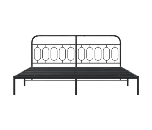 Metallist Voodiraam Peatsiga, Must, 200X200 Cm