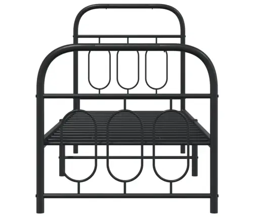 Metallist Voodiraam Peatsi Ja Jalutsiga, Must, 75 X 190 Cm