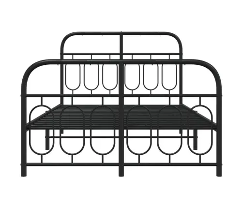 Gultas Rāmis Ar Galvgali Un Kājgali, Melns Metāls, 120X200 Cm Vidaxl