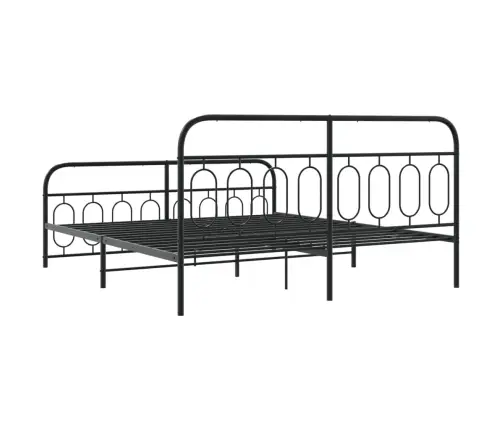 Lovos Rėmas Su Galvūgaliu/Kojūgaliu, Juodas, 193X203cm Metalas