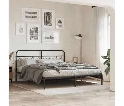 Gultas Galvgalis, Metāls, Melns, 193 Cm Vidaxl