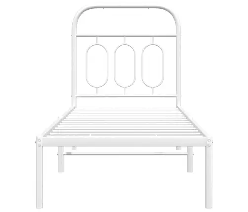 Gultas Rāmis Bez Matrača, Ar Galvgali, Balts Metāls, 75X190 Cm Vidaxl