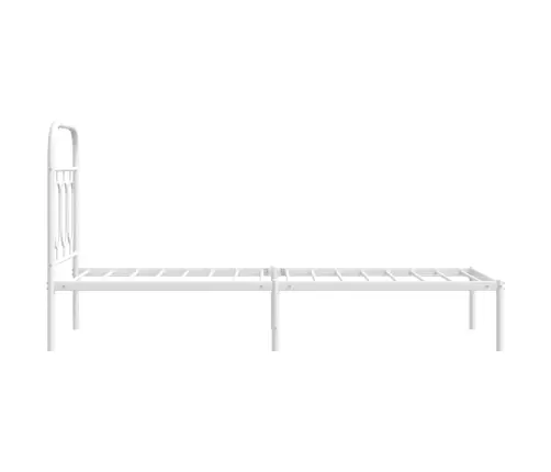 Gultas Rāmis Bez Matrača, Ar Galvgali, Balts Metāls, 75X190 Cm Vidaxl