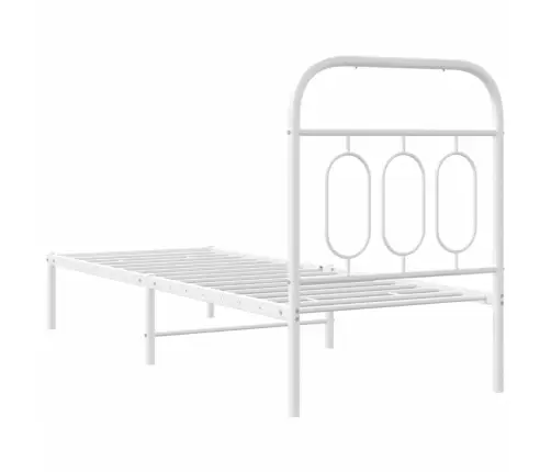Gultas Rāmis Bez Matrača, Ar Galvgali, Balts Metāls, 75X190 Cm Vidaxl