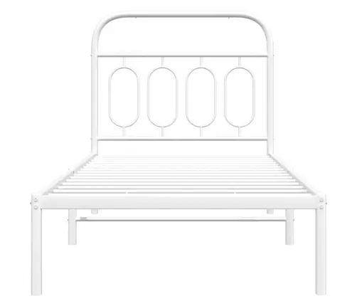 Gultas Rāmis Ar Galvgali, Balts Metāls, 80X200 Cm Vidaxl