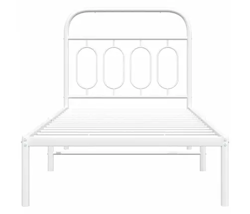 Gultas Rāmis Ar Galvgali, Balts Metāls, 90X190 Cm Vidaxl