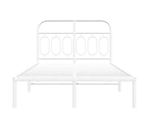 Gultas Rāmis Ar Galvgali, Balts Metāls, 120X200 Cm Vidaxl