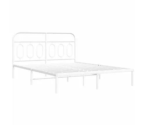 Metalinis Lovos Rėmas Su Galvūgaliu, Baltos Spalvos, 140X200Cm