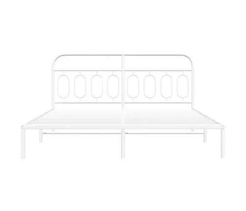 Metallist Voodiraam Peatsiga, Valge, 183X213 Cm