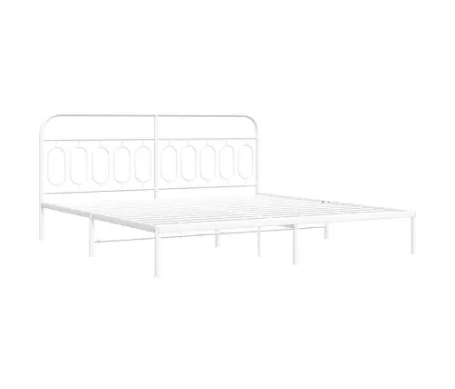 Gultas Rāmis Ar Galvgali, Balts Metāls, 200X200 Cm Vidaxl