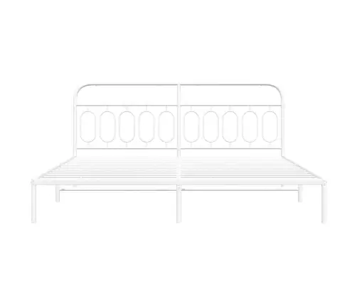 Gultas Rāmis Ar Galvgali, Balts Metāls, 200X200 Cm Vidaxl