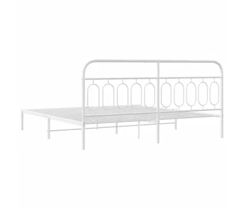 Gultas Rāmis Ar Galvgali, Balts Metāls, 200X200 Cm Vidaxl